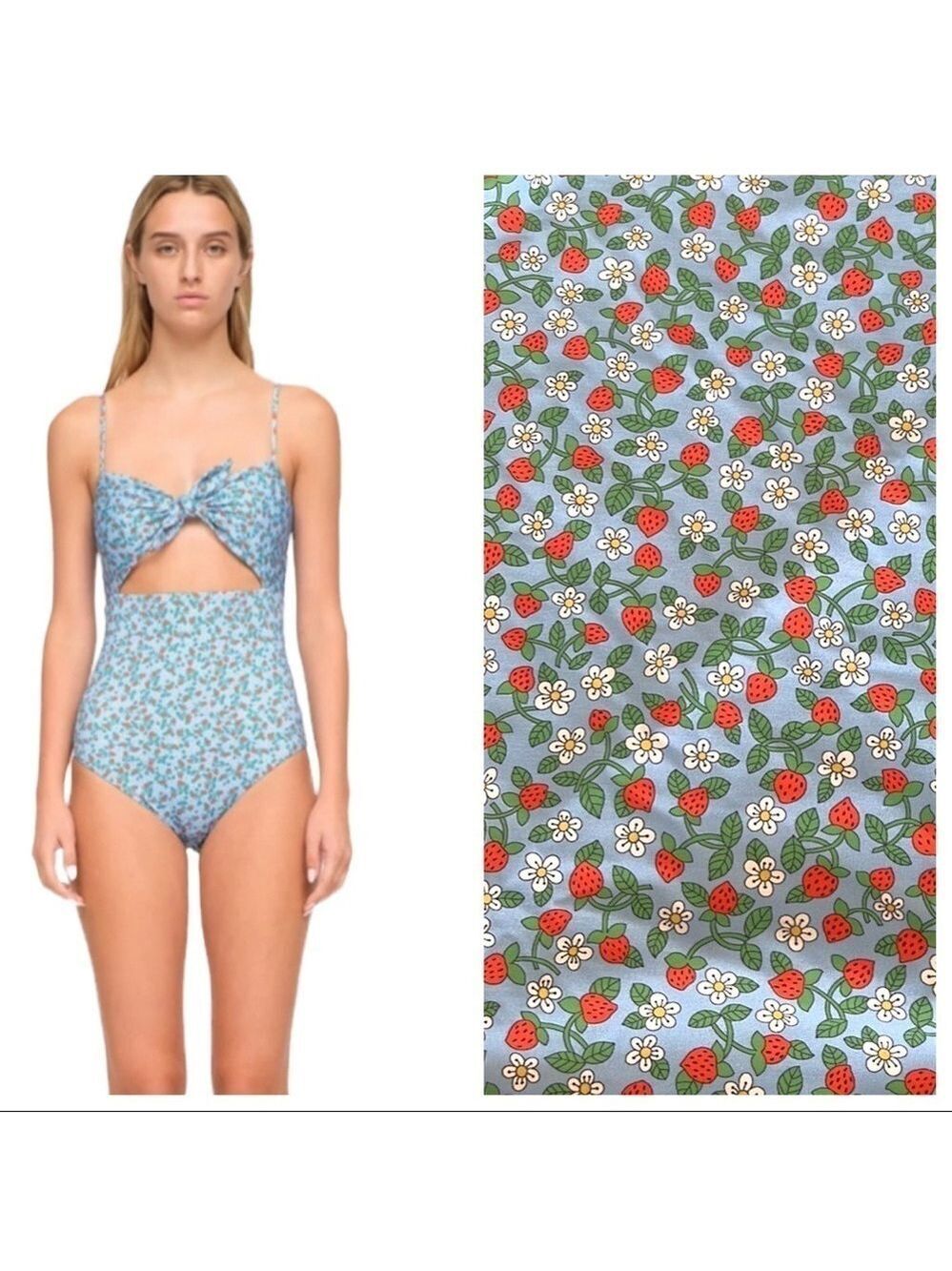 NWOT Sea New York Lilly Liberty Strawberry Tie Bust Swimsuit 1 Piece SZ M